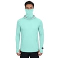 thumbnail image 5 of Big & Tall Men's UPF 50+ Sun Protection Long Sleeve Hoodie with Face Mask Raglan Quick Dry Performance Shirt for Fishing Hiking Muscle Athletic Rash Guard with Thumbholes, 5 of 8