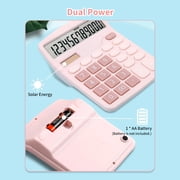 Desktop Calculator 12 Digit with Large LCD Display and Sensitive Button, Solar and Battery Dual , Standard Function for Office, Home, School(Black)