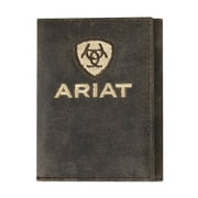Ariat Brown Crazy Horse Embroidered Trifold Wallet A3556702