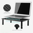 thumbnail image 3 of Behome 2 Pack Monitor Stand, Desk Monitor Riser 3 Height Adjustable, Laptop Riser with Airflow Vents, Desktop Stand for Computer, Printer, Monitor, Laptop, Black Steel, 14.57 in, 3 of 7