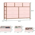 thumbnail image 2 of YYEAN Wide 10 Drawer Dresser,TV Stand Entertainment Center Fabric Storage Dressers Drawers for Bedroom, Hallway, Nursery, Closets, Steel Frame, Wood Top (Pink), 2 of 11