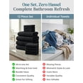 thumbnail image 6 of Casa Platino 12 Piece 100% Cotton Towel Set - Includes Bath Towels, Hand Towels & Washcloths - Soft & Durable Towels for Everyday Use - Black, 6 of 8