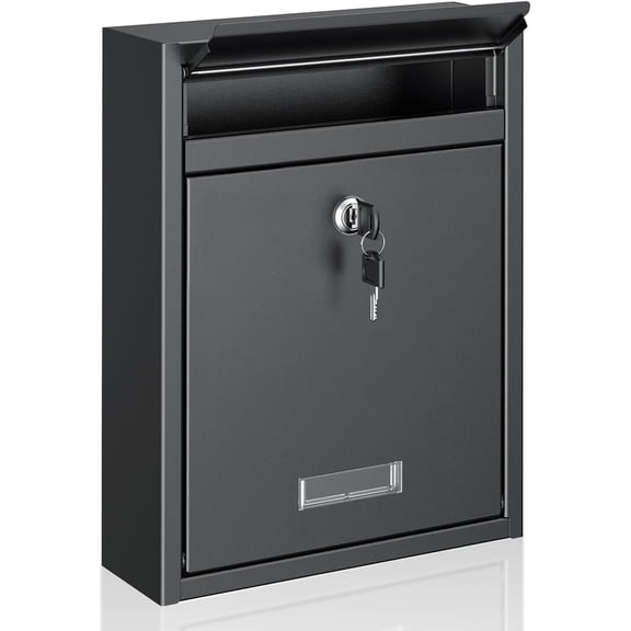 Outdoor wall-mounted mailbox, with lock design, large-capacity key lock mailbox, home security mailbox, safe for key handover, post office box, steel cash delivery box, suitable for home use