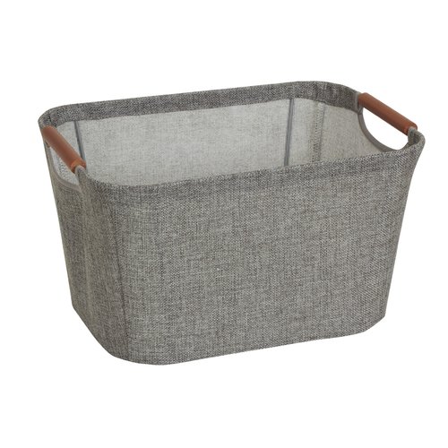 Household Essentials Small SoftSide Tapered Storage Bin with Wood