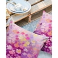 thumbnail image 2 of Pack of 2 Outdoor Pillow Covers, Spring Flowers Chrysanthemum Oil Painting Gradient Purple Waterproof Square Throw Pillowcase Cushion Decorative Pillow Covers for Couch Patio Tent, 20x20 in, 2 of 6
