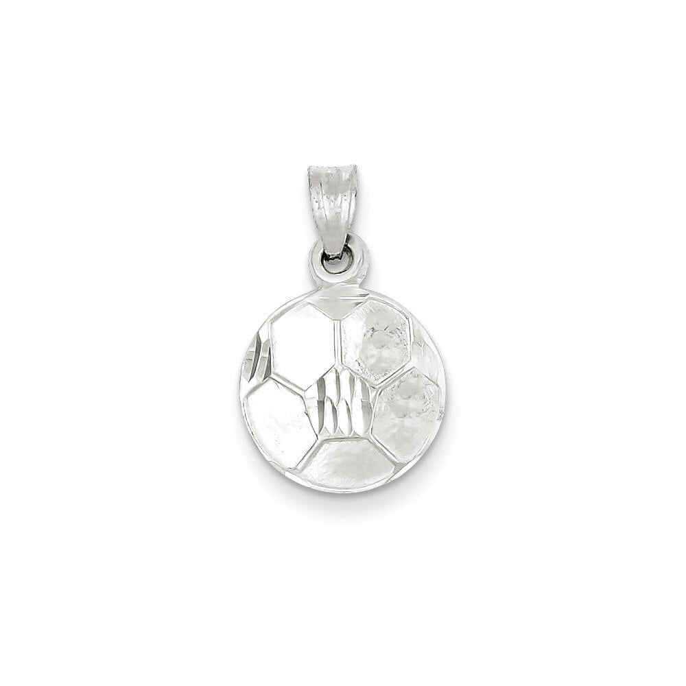 Solid 16" Length Sterling Silver Soccer Necklace 