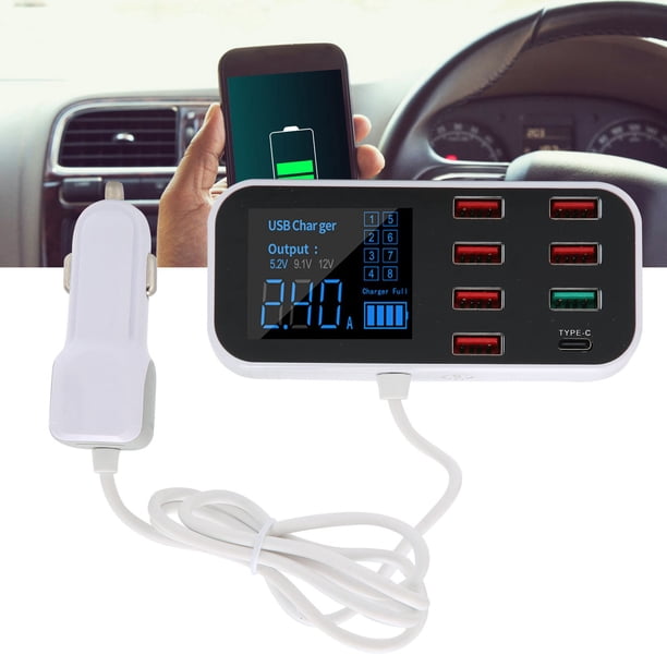 40W 8 Puertos Cargador de Automóvil de Carga Rápida, Alta Resistencia A la Temperatura USB Cargador de Cargadores USB Protección de Sobretensión para Telefonos Inteligentes