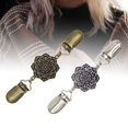 thumbnail image 4 of 2 piezas Vintage suéter chal Clips, cárdigan camisa cuello chal broche cuello Clips broche flor tallada para mujeres niñas con abrigo, 4 of 9