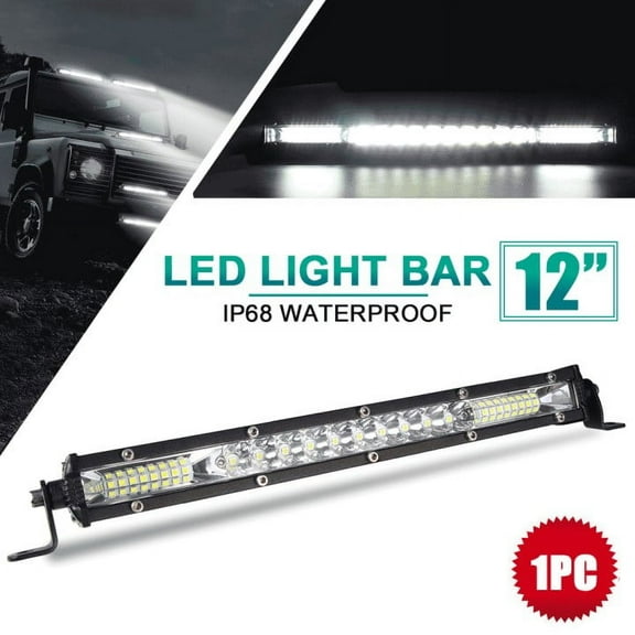 1pcs 12" LED Work Light Bar Lamp Strip Spotlight for SUV Car Boat Truck Flood Driving