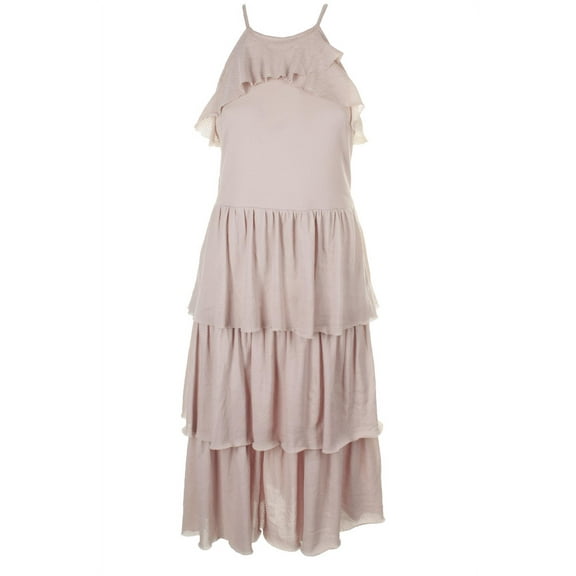 Rachel Rachel Roy Blush Sleeveless Textured Tiered Fit & Flare Dress M