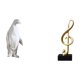 thumbnail image 1 of Escultura de resina con nota musical de pingüino, figura coleccionable, adorno decorativo creativo, estatua de animal, centro de mesa, regalo de inaug, 1 of 8