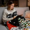 thumbnail image 5 of Black Christmas Flannel Blanket for Bed,Travel and Camping, Dwarf Present Tree Bird Snowflake Winter Super Soft Cozy Blanket for All Seasons 40"x50", 5 of 9