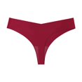 thumbnail image 1 of Tdoqot Thongs for Women- See-Through Seamlesss Breathable Low Waist Slim Fit Cotton linen Womens Underwear Wine Size M, 1 of 3