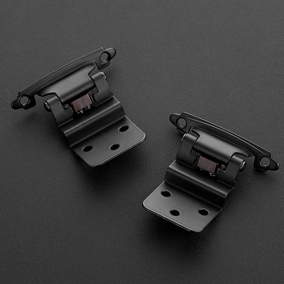 60 Packs (30 Pairs) 3/8" Inset Matte Black Cabinet Hinge, Self Closing Hinges for Kitchen/Bathroom/Furniture Cabinets & Doors. Decorative Hardware with Door Bumper.