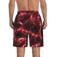 thumbnail image 3 of Bixox Men's Red Line printing Casual Classic Fit Short Summer Beach Shorts, 3 of 6