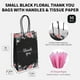 thumbnail image 3 of Bolsas de regalo DjinnGlory Thank You negras con estampado floral con asas, 50 unidades, 3 of 9