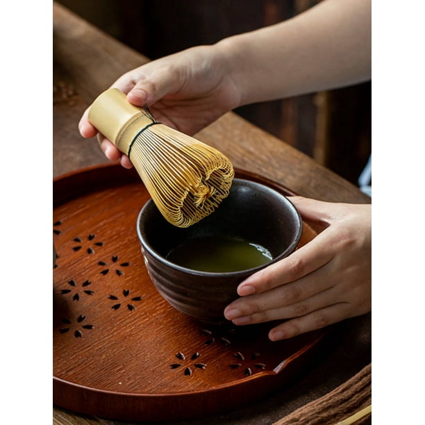 Kit De Té Matcha Japonés De 4 Piezas - Incluye Cuenco, Batidor, Cuchara Y Soporte, Hecho A Mano De Bambú Y Cerámica