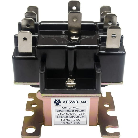 90340 Appli Parts General Purpose Switching Relay Double Pole Double Throw 24VAC Coil for HVAC applications and other general electrical installations APSR-340