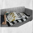 thumbnail image 6 of Saying Soft Flannel Fleece Throw Blanket, Vintage Hand Drawn Lettering Design with Monochrome Stripes Background, Cozy Plush for Indoor and Outdoor Use, 50" x 60", Yellow Black White, by Ambesonne, 6 of 6