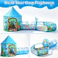 thumbnail image 4 of JoyStone 3-in-1 Kids Dinosaur Play Tent with Tunnel & Ball Pit, Pop Up Playhouse for Toddlers, Indoor & Outdoor Toy, Foldable with Carrying Bag, Blue (Balls Not Included), 4 of 8