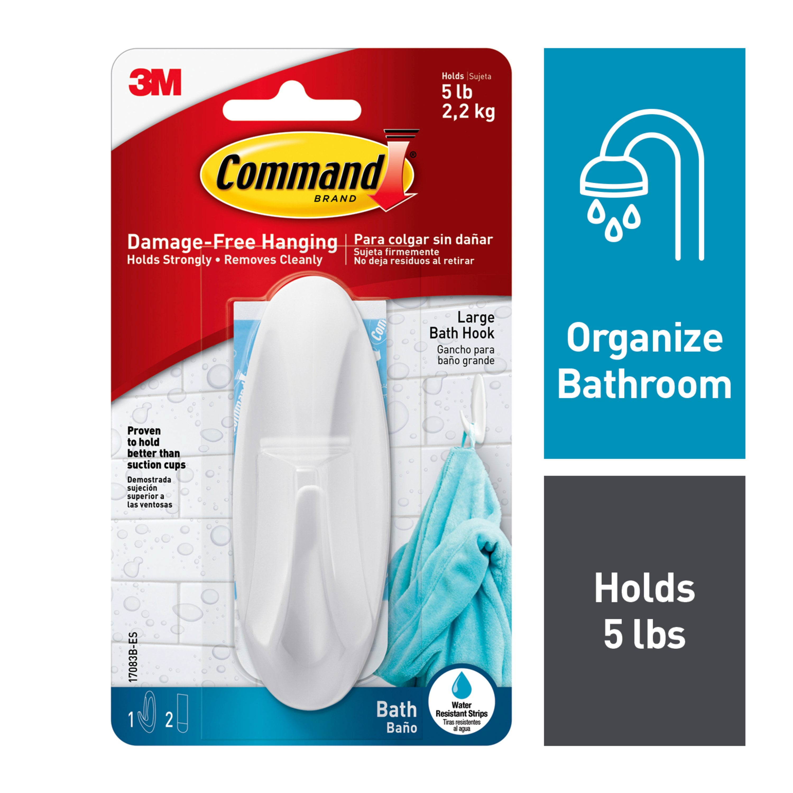 Command Designer Hooks, White, Large, 1 Hook, 2 Strips/Pack Walmart