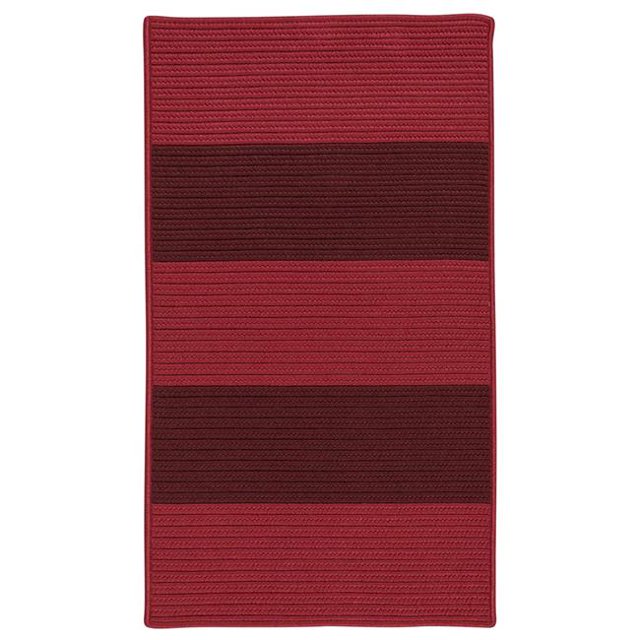 Colonial Mills Rug NW36R060X084S Newport Textured Stripe Rectangle Area Braided Rug Red - 5 x 7 ft.