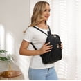 thumbnail image 2 of Mochila Para Mujer Nevenka Bolsa de Hombro Casual de Piel Sintética Negro Mediano, 2 of 5