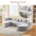 thumbnail image 5 of Boneless Couch Modular Sectional Sofa 114.9" Free-combined Sofa Couch Sofa Bed Compression Sofa with Deep Seating and Curved Design for Living Room, Black, 5 of 27