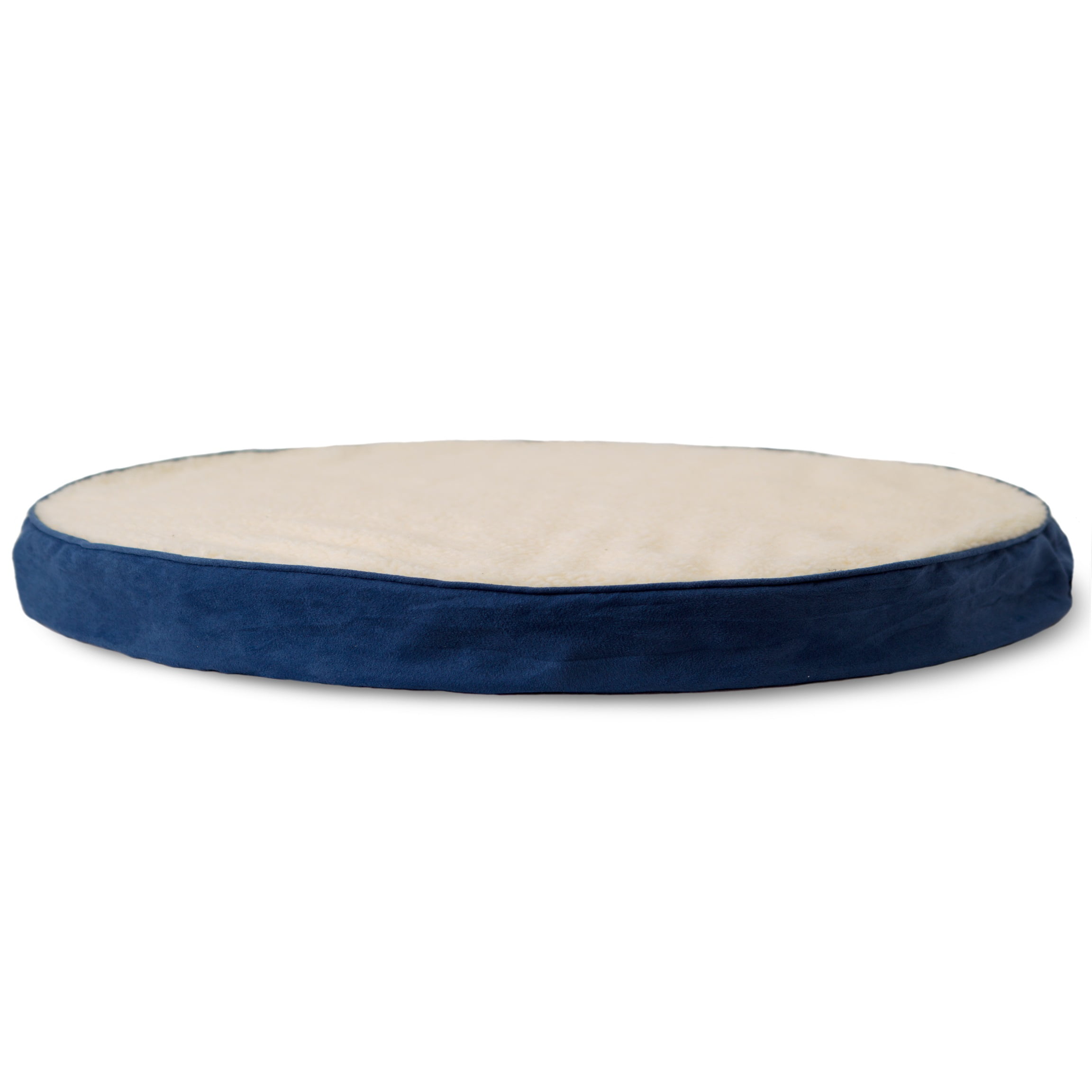 FurHaven Pet Dog Bed Orthopedic Round Faux Sheepskin & Suede Pet Bed