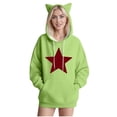 thumbnail image 2 of Craaazy Cute Cat Ears Hooded Pullover For Womens Casual Print Long Sleeve Hooded Drawstring Gifts Loose Sweater With Pocket, 2 of 4