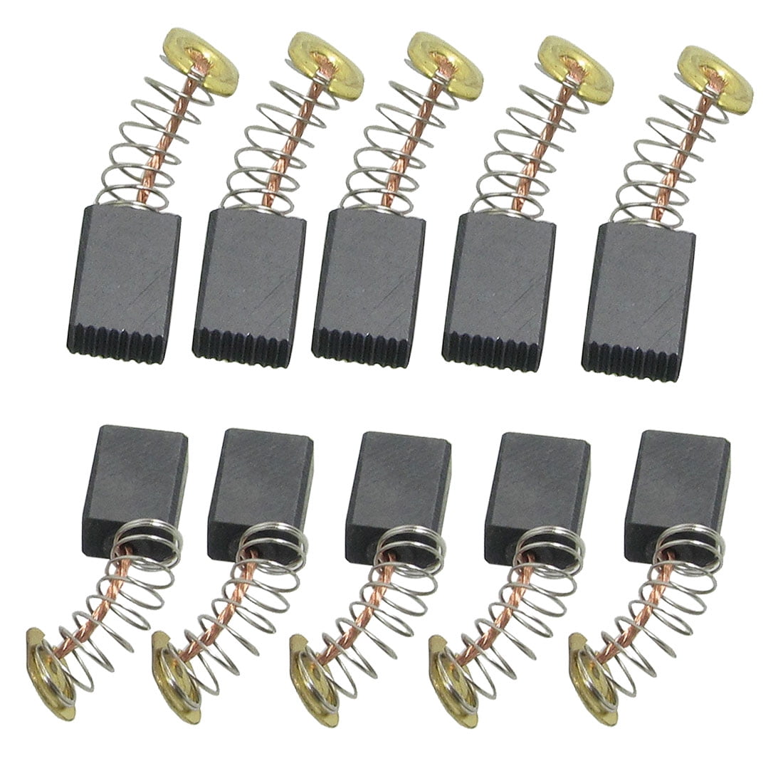 Uxcell 10 Pcs Carbon Brushes For Electric Hammer Drill Motors - 15mm X 8mm X 5mm Size