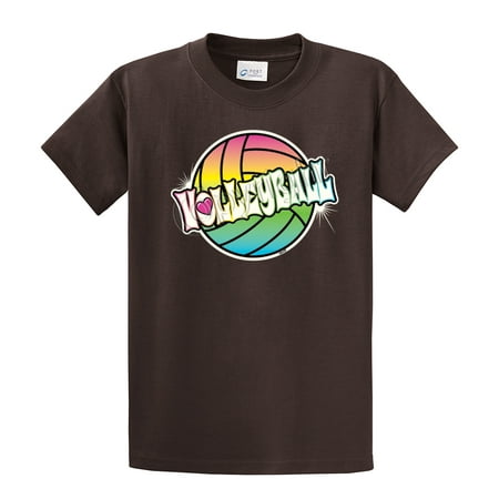 Brown Corduroy Boys Overalls - Volleyball Youth T-Shirt Neon Rainbow Volleyball