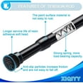 thumbnail image 3 of Strong Small Tension Rods 16 to 28 Inch Diameter 22 MM 1Pcs 1inch Shower Curtain Rod Black, Anti-slip -Heavy Duty Adjustable Spring Tension Rod for Windows,Bathroom, 3 of 5