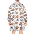 thumbnail image 2 of Wearable Blanket Hoodie,Football Helmet White Pattern Oversized Sherpa Blanket Hoodie with Super Pockets,Super Warm Fuzzy Pullover for Women & Men, 2 of 6