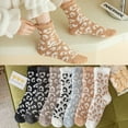 thumbnail image 4 of Janrevotw 1Pairs Fuzzy Socks for Women Warm Fluffy Socks Winter Slipper Socks Soft Cute Leopard Socks, 4 of 11