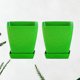 thumbnail image 3 of EeaseMX 2 juegos de macetas pequeñas de fibra vegetal para suculentas, decoración de jardinería (verde), 3 of 7