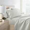 thumbnail image 3 of Noble Linens 4 Piece Pattern Microfiber Bed Sheets Set, Dashed Lines Light Gray, Cal King, 3 of 8