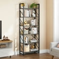 thumbnail image 6 of 6 Tiers Ladder Bookshelf, 69 inch Classically Modern Freestanding Bookcase,Modern Open Display Storage Organizer Book Shelves in Living Room/Home/Office, Black & Gray, 6 of 8