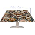 thumbnail image 5 of Elastic Edge Square Fitted Tablecloth, Bohemian Flowers Polyester Table Cloth, for Indoor Outdoor Kitchen Home Party Dinner Patio, Fit for 36" x 36"Square Table, 5 of 5