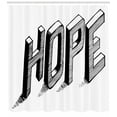 thumbnail image 3 of Hope Shower Curtain, Sketch Letters with Stripes Spelling Hope Hand Drawn Calligraphic Arrangement, Fabric Bathroom Set with Hooks, 69W X 70L Inches, Black and White, by Ambesonne, 3 of 3
