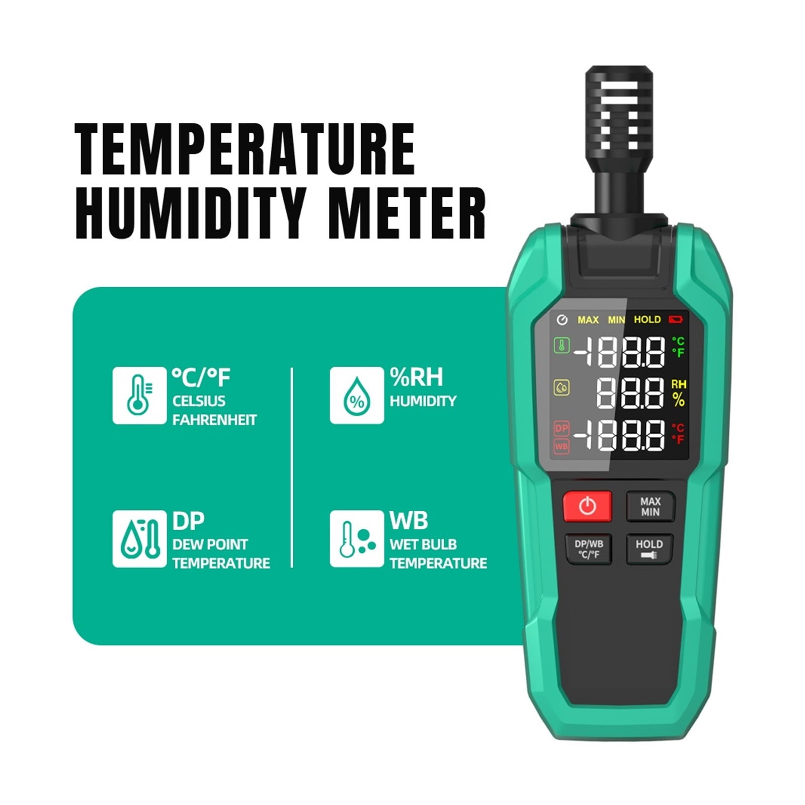 Digital Temperature Humidity Meter Weather Station -20°C to 60°C Display for Home Greenhouse Office