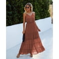 thumbnail image 3 of Vestido PRETTYGARDEN Maxi de Verano para Mujer Rojo Óxido XXL, 3 of 4