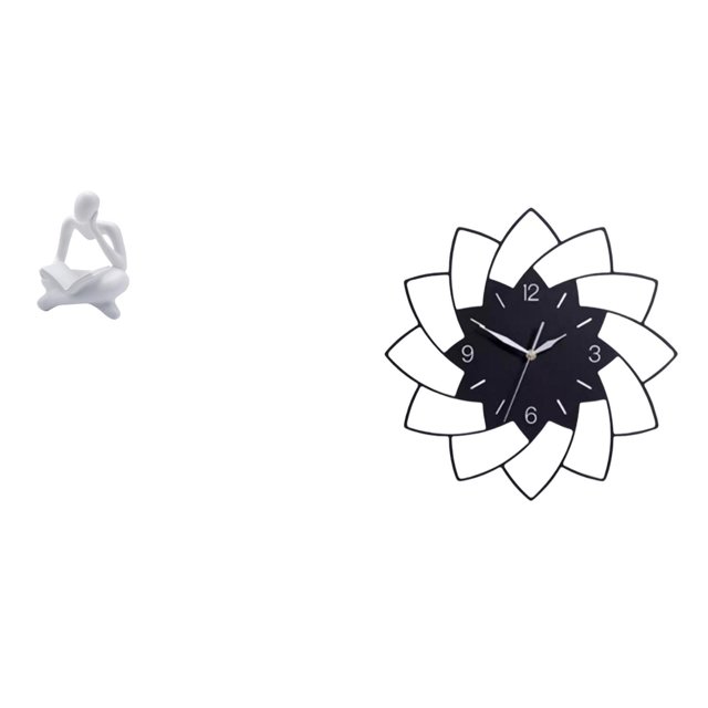 Figura de lector abstracto,Estatua de pensador abstracto,arte,manualidades,decoraciones,Reloj de pared grande,Reloj de pared acrílico silencioso sin tictac,Reloj de pared grande para