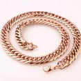 thumbnail image 4 of QQTDFG Fashion 13/16mm Men's Chain 316L Stainless Steel Curb Cuban Link Necklace 7"-40"-Rose Gold-16mm-26inch or 66cm, 4 of 6