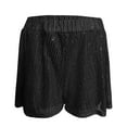 thumbnail image 5 of WAYUTE Women Shorts Sparkling Sequined Double Layer Mesh Shorts Dance Performance Casual Fashion Shorts, 5 of 6