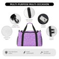 thumbnail image 4 of Honeii Lilac Glittering Print Gym Bag,Carry on Weekender Overnight Bag, Travel Duffel Bags, Personal Item Travel Bag,Tote Bag,Workout Dance Bag, 4 of 7
