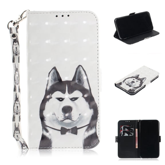 iPhone XR Case, iPhone XR 2018 Case, Allytech 3D PU Leather Protective Cover & Pocket Lanyard Wallet with Cards Holder, Support Kickstand Slim Case for Apple iPhone XR （6.1"）, Husky