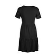 thumbnail image 6 of fheaev Summer Dresses For Women 2024 Casual Loose Fit Ruffle Swing Maternity Dress Short Sleeve A Line Tiered Flowy Casual Mini Beach Dress With Pockets, 6 of 6
