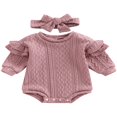 thumbnail image 1 of Barboteuse pour Bébé Manches Longues Justaucorps Tricoté Automne Hiver Hauts Chauds, 1 of 6
