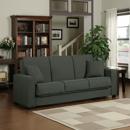 Handy Living Mali Convert A Couch Basil Green Linen Futon Sofa Sleeper